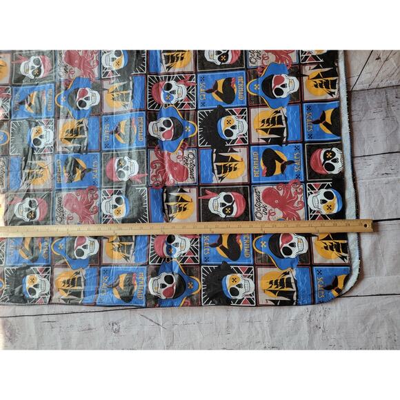 Pirates Mermaid Ocutpus Halloween Patchwork Vinyl Flannel Bk Tablecloth 54x68in - Picture 6 of 6